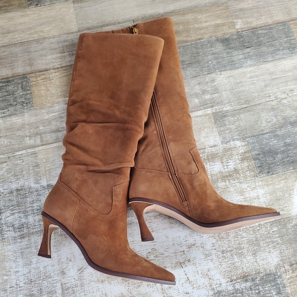 Vince Camuto Shoes - Vince Camuto Kindre Womens Knee High Boots Sz 8.5 M Burnt Sugar Sculpted Heel